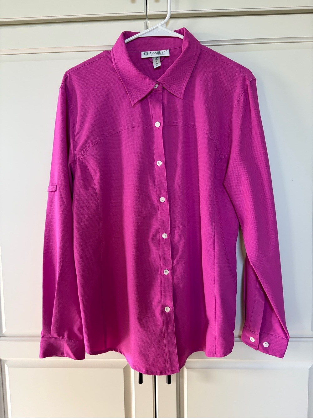 Coolibar Women's Magenta Button-Down Sun Shirt